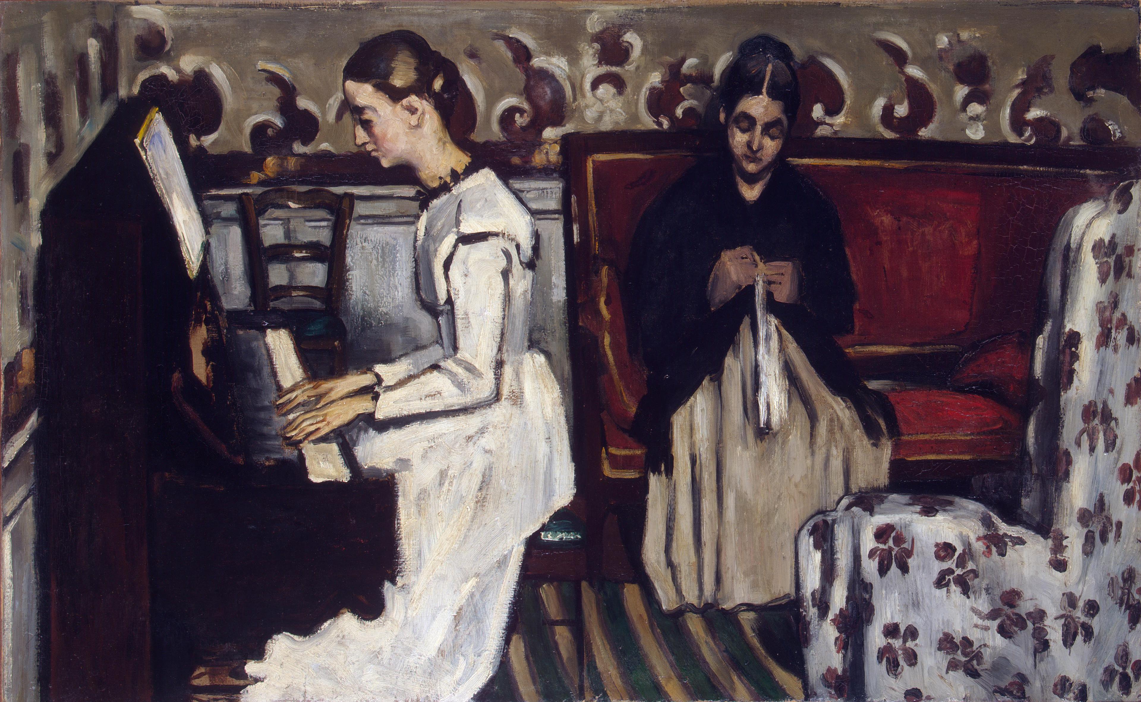 Painting by Paul Cézanne, Girl at the Piano (Overture to Tannhäuser), c. 1869
