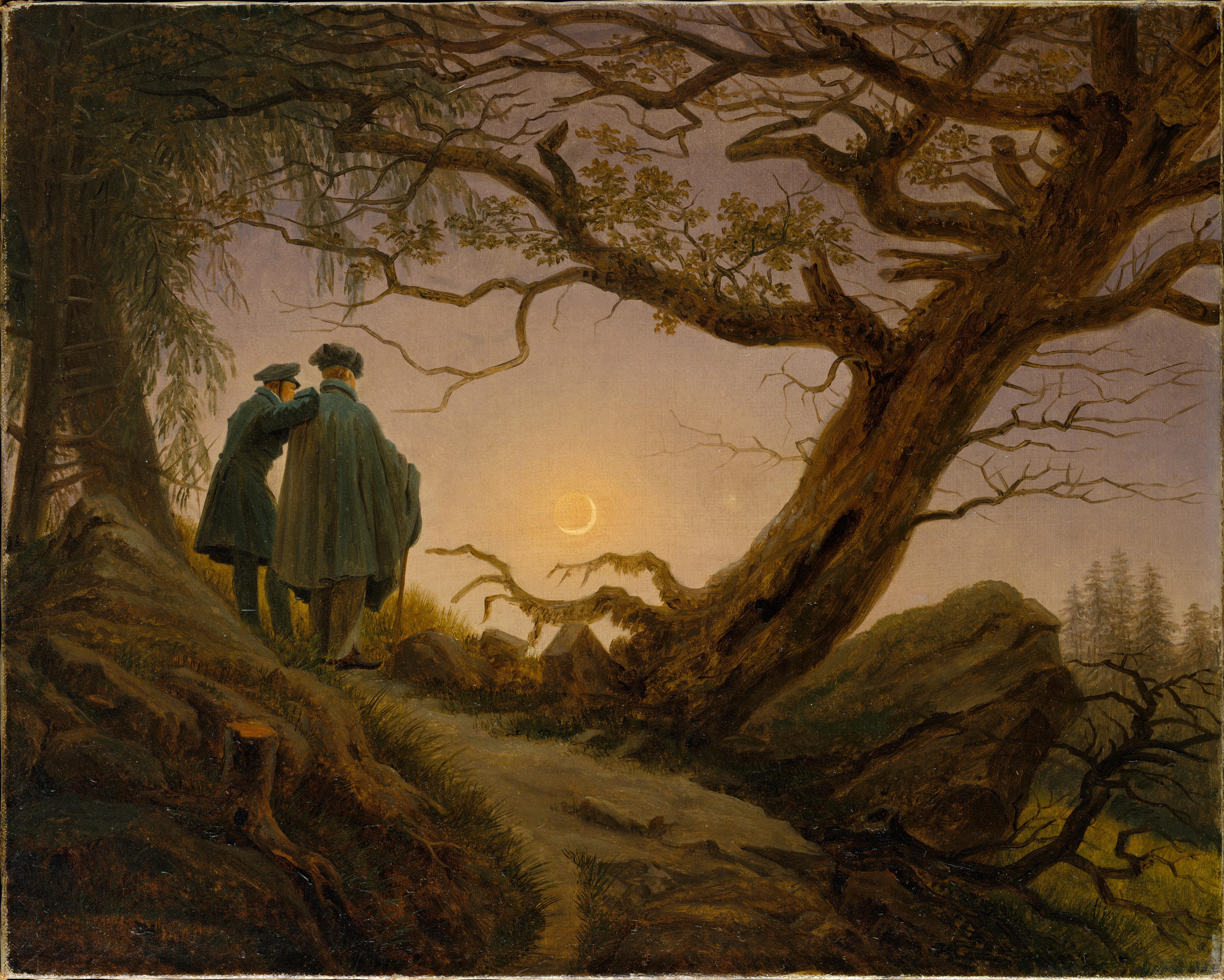 Caspar David Friedrich. Two Men Contemplating the Moon